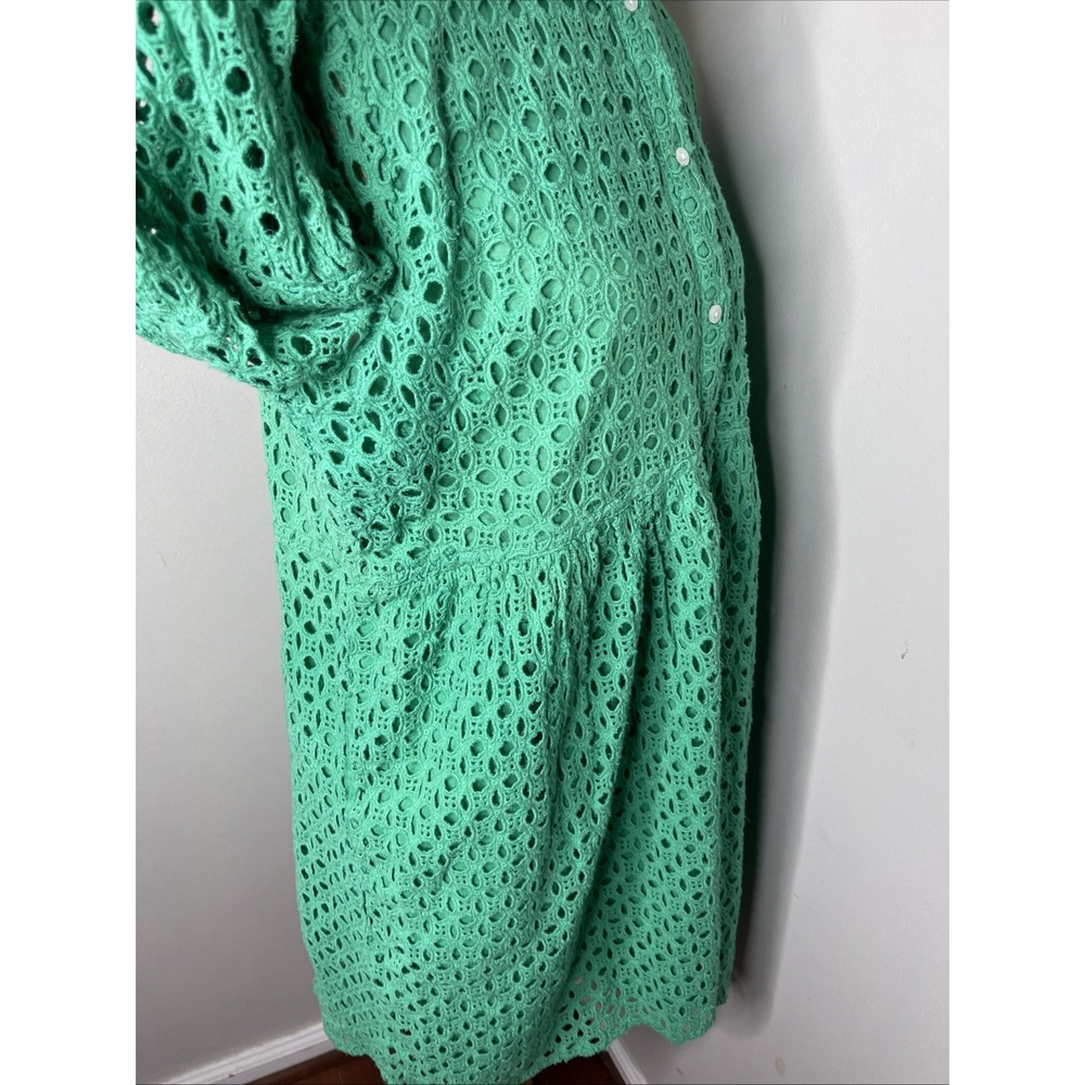 New Jude Connally Clover Green Eyelet Gloria Dress Large L - Picture 8 of 12